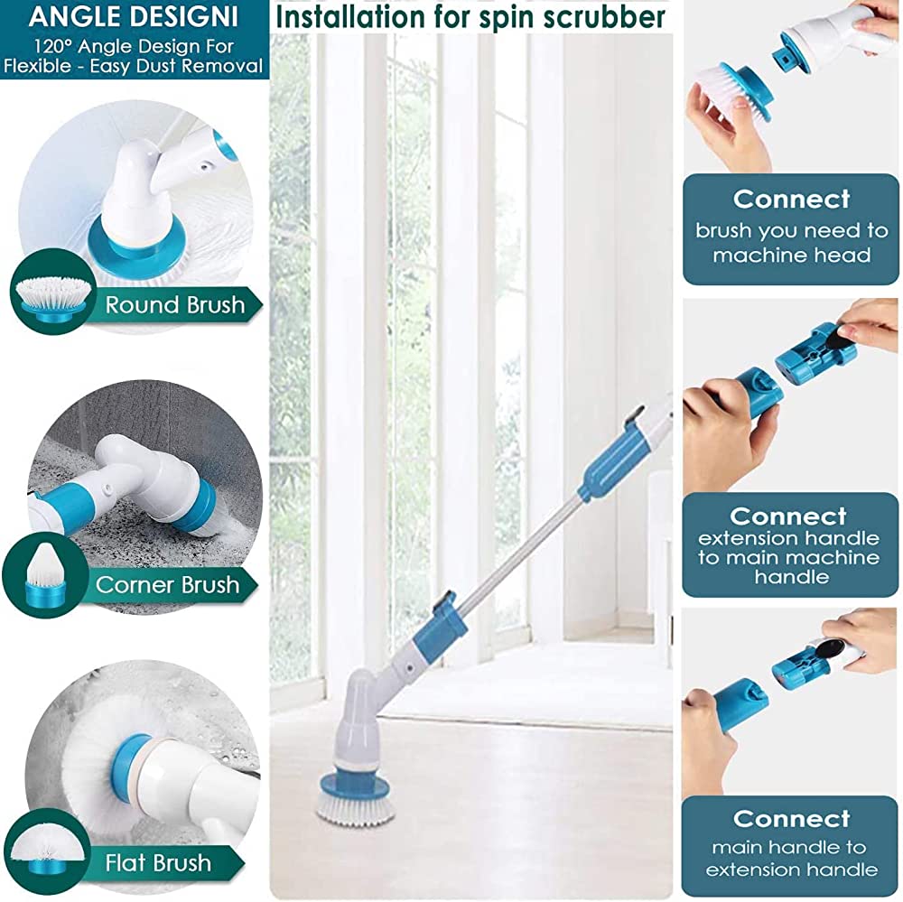 Rechargeable Spin Scrubber Long Handle Cleaning Brush (free home delivery) Rechargeable Spin Scrubber Long Handle Cleaning Brush (free home delivery)