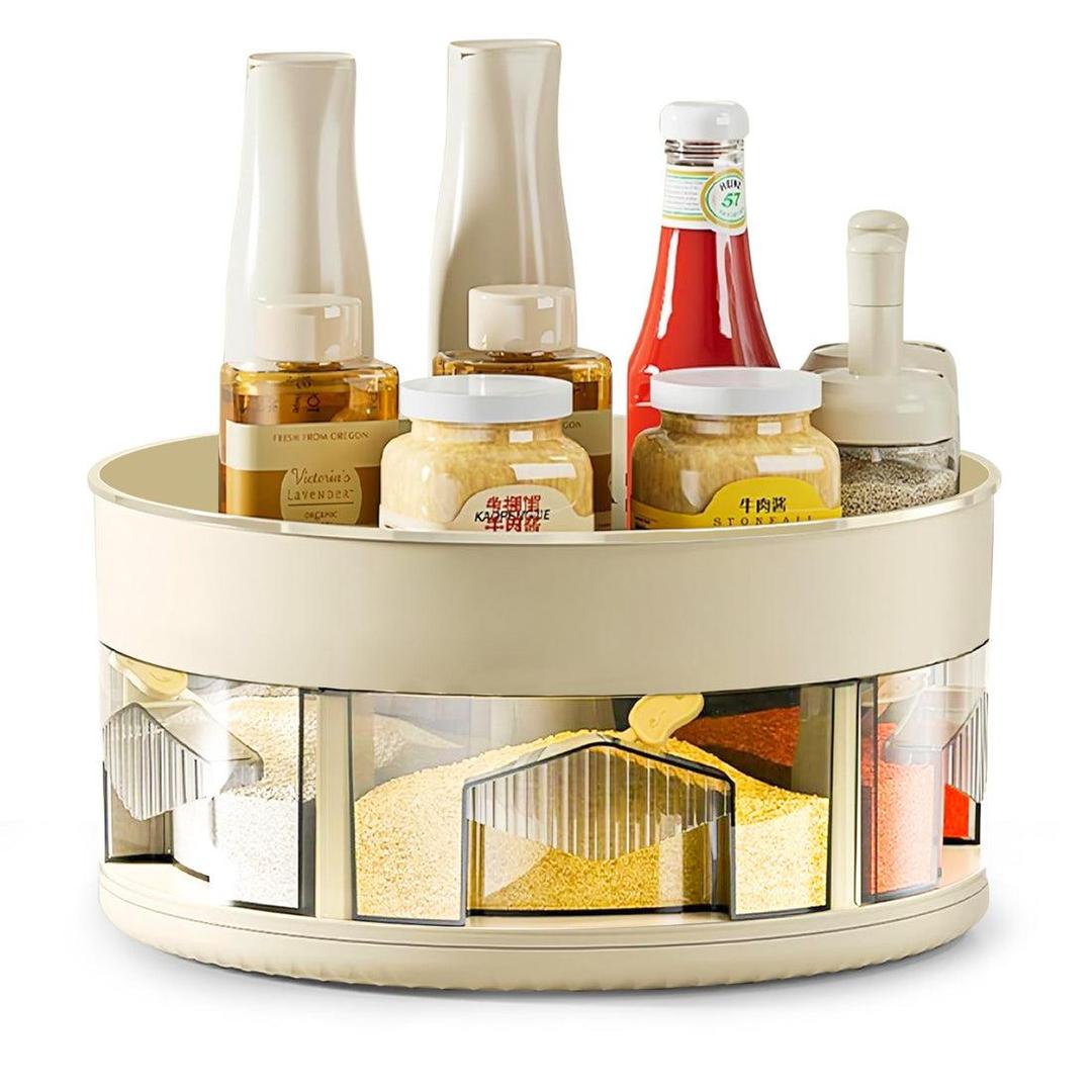Multifunctional Large-Capacity Rotating Spice Rack with Seasoning Jars Multifunctional Large-Capacity Rotating Spice Rack with Seasoning Jars